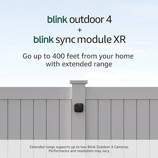 Blink Outdoor 4 + Sync Module XR — Wire-free smart security camera, two-year battery, go up to 400 feet from your home with extended range — 2 camera system - Image 1