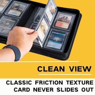 Toploader Binder, Holds 128+ Toploaders, 4 Pocket Top Loader Card Storage Case, Double-Sided Pockets for trading card in 3 x 4'' Toploaders - Image 2