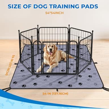 Fostanfly Washable Pee Pads for Dogs, 2 Pack Reusable Super Absorbent Potty Pads, Non-Slip and Leak-Proof 54"x54" for Whelping, Extra Large Potty Training Washable for Puppy - Image 2