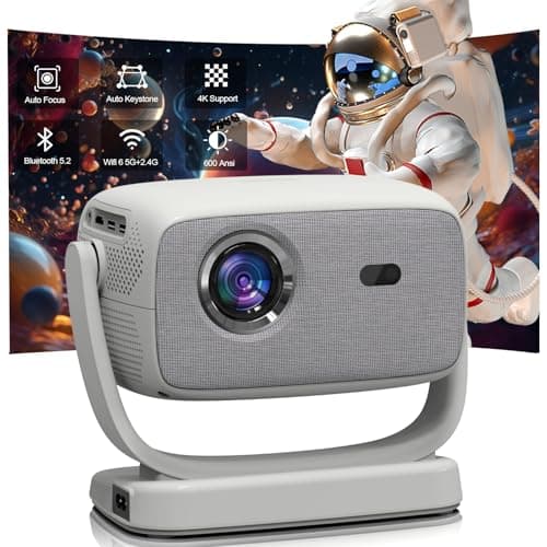 [Auto Focus/4K Support]A8 Projector with 5G WiFi and Bluetooth , 600 ANSI Native 1080P Outdoor Movie Projector, Auto 6D Keystone , Home Theater Projector compatible with Phone/TV Stick/PC - Image 1