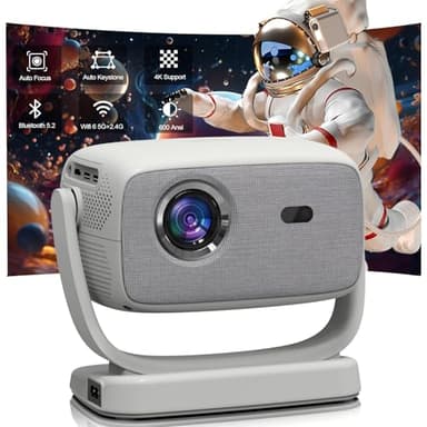 [Auto Focus/4K Support]A8 Projector with 5G WiFi and Bluetooth , 600 ANSI Native 1080P Outdoor Movie Projector, Auto 6D Keystone , Home Theater Projector compatible with Phone/TV Stick/PC - Image 1