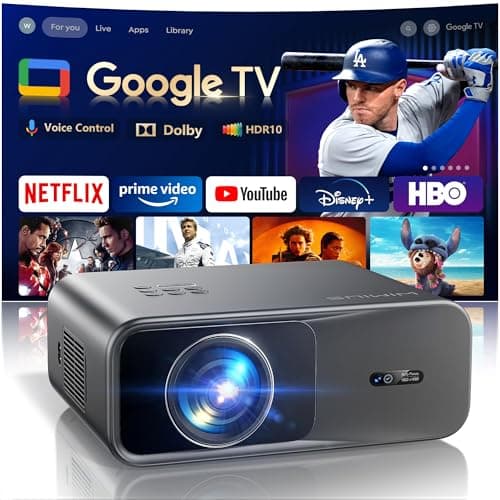 [Official Google TV]Smart Projector 4K Supported with WiFi & Bluetooth, Netflix-Licensed, Outdoor Movie Projector with DoIby Audio, Auto Focus, Home Theater Proyector WIMIUS G1 (Gray, Standard) - Image 1