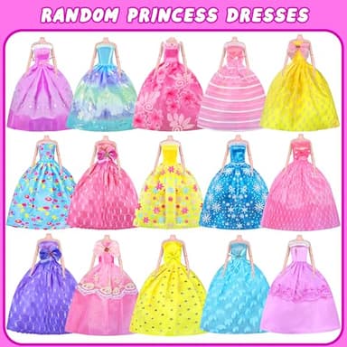 Closet Playset With 342 Pcs Clothes and Accessories, Princess Dresses, Tops, Pants, Swimsuits, Wardrobe, Shoes, Hangers and Other Accessories, Dress Up Toys for Girls Toddlers Gift - Image 4