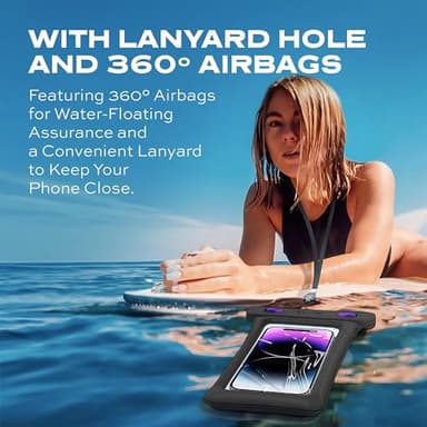 STATIK MarCase Waterproof Phone Pouch, Certified Waterproof Phone Case with Lanyard, Waterproof Bag for Phones up to 7", Protect Travel Accessories, Vacation Essentials, Kayak Accessories & More (2pk) - Image 4