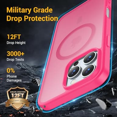 Temdan for iPhone 16 Pro Max Case [Compatible with MagSafe] [Military-Grade Drop Protection] [Anti-Fingerprint] [Anti-Scratch] Slim Silky-Soft Touch Translucent Matte Case 6.9 inch, Rose - Image 8