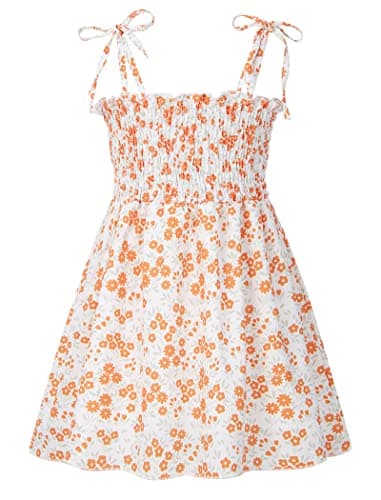 Vieille 5T Girls Summer Dress Toddler Kids Yellow Floral Dresses 6X Girls Summer Casual Sundress Size 6 - Image 1