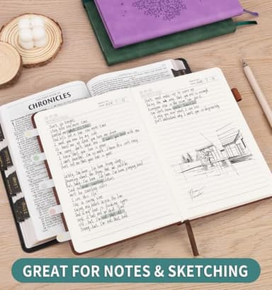 ALKALO Lined Journal Notebook for Women Men, A5 Hardcover Leather Journals for Writing, 200 Pages Thick Paper, Daily Journal Notebook for Work, School, Note Taking, Business, Travel, College Ruled - Image 6