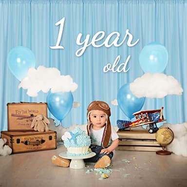 MYSKY HOME 30ft x 10ft Curtains Light Blue Backdrop Curtains for Parties Wedding Curtains Stage Curtains Rod Pocket Sliding Drapes Photography Backdrop for Baby Showers, 5ft x 10ft, 6 Panels - Image 3