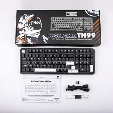 EPOMAKER TH99 Tri-Mode Wireless Mechanical Keyboard with 8000mAh Battery, Hot Swappable Custom RGB Gaming Keyboard with Numpad, Gasket Creamy for PC/Mac/Office (Black) - Image 8