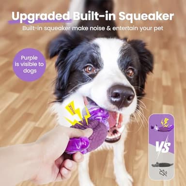 HGB Tough Dog Toys for Aggressive Chewers, Squeaky Indestructible Dog Toy to Keep Them Busy & Reduce Boredom for Small, Medium, Large Breeds, Bacon Flavor - Image 3