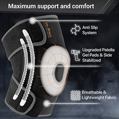 DR. BRACE ELITE Knee Brace with Side Stabilizers & Patella Gel Pads for Maximum Knee Pain Support and fast recovery for men and women-Please Check How To Size Video (Mercury, Medium) - Image 3