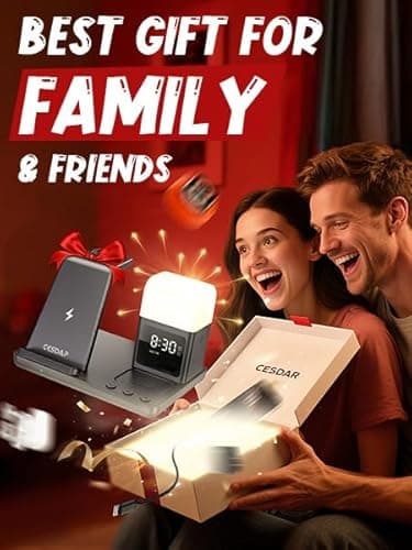 CESDAP 6 in 1 Wireless Charging Station for Apple Charging Station for Multiple Devices with Alarm Clock and Night Light nightstand for iPhone 16 15 14 13 for Apple Watch Best Gift for Your Loved Ones - Image 2