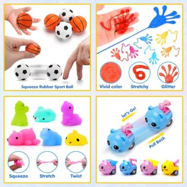 Totbit 102 Pcs Party Favors Toys for Kids 4-8 8-12 3-5, Treasure Chest Box Toys Classroom Carnival Prizes Small Bulk Pop Fidget Toys Pack Pinata Stuffers Birthday Gifts Goodie Goody Candy Bags Fillers - Image 3