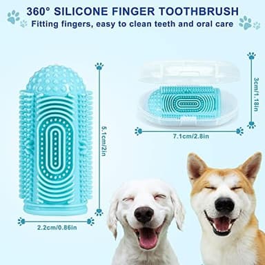 Dog Toothbrush Dog Tooth Brushing Kit Dog Finger Toothbrush for Dog Teeth Cleaning&Dog Dental Care,Cat Toothbrush Dog Tooth Brush Puppy Toothbrush (Blue Green Pink Purple(4-Pack - Image 5