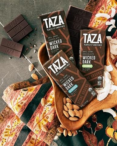 Taza Chocolate Organic Wicked Dark 95% Dark Bar Variety Pack Bundle, 2.5 oz (4 count), Vegan - Image 2