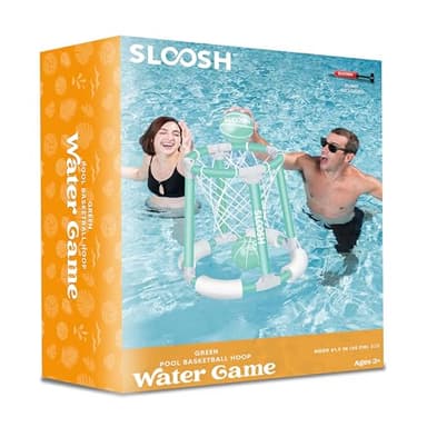 Sloosh Pool Basketball Hoop Toys, Floating Basketball Pool Game, Swimming Floats Toys with Balls Pump, Summer Outdoor Water Play Toy for Kids and Adults (Green) - Image 7