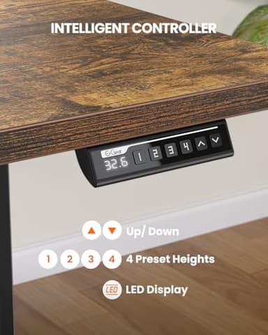ErGear Electric Standing Desk, 55 x 27.5 inches, Height Adjustable Computer Desk with Memory Smart Panel, Vintage Brown - Image 6