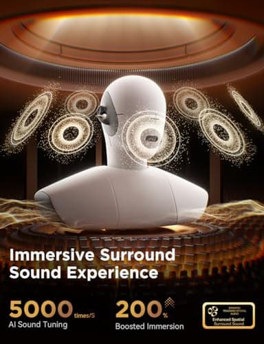 JOYROOM OE3 Open Ear Earbuds, Wireless Clip On Earbuds Headphones, Auto L-R Recognition, Omni Tap Control, Immersive Sound, Ultra-Light 4.9g Fit, Comfortable for Workouts and Daily Use, (Silver White) - Image 6
