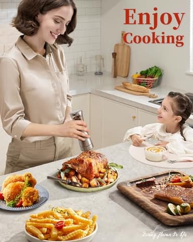 Electric Salt and Pepper Grinder Set with Storage Base, Stainless Steel Rechargeable Salt and Pepper Grinder Set with 4.5 oz Large Capacity, 1.8" Wide Mouth, Adjustable Coarseness, Ideal for Kitchen - Image 7