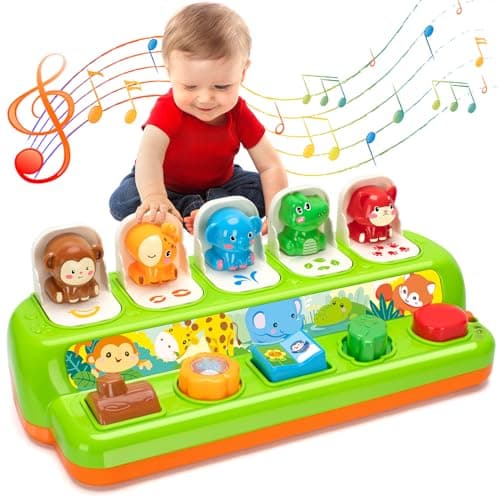 Duchong Pop Up Toys for 1 Year Old Boy Girls, Interactive Cause and Effect Learning Toys with Music & Light for Baby 6 7 8 9 10 11 12 Months, Christmas Birthday 1st Gifts for Toddlers - Image 1