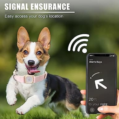 DOGWONG Airtag Cotton Hemp Dog Collar, Heavy-Duty Dog Collar with Airtag Holder Pink Natural Fabric Pet Cute Puppy Necklace for Small Medium Large Dogs - Image 3