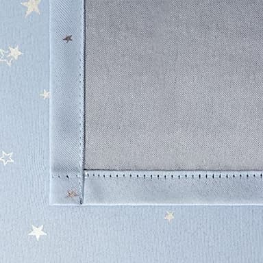 BGment Star Room Darkening Curtains for Kids Bedroom - Grommet Thermal Insulated Silver Star Print Kids Curtains for Living Room, Set of 2 Panels, Baby Blue, 52 x 72 Inch - Image 6