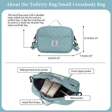 SYCNB Travel Duffel Bag for Women, Gym/Weekender/Carry-On Bags with Toiletry Bag & Adjustable Strap,Personal Item Bags - Image 4