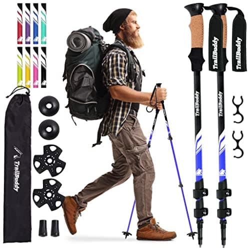 TrailBuddy Trekking Poles – Lightweight 7075 Aluminum Hiking Poles for Women, Men & Seniors – Collapsible Walking Sticks for Travel, Trails & Balance - Image 1