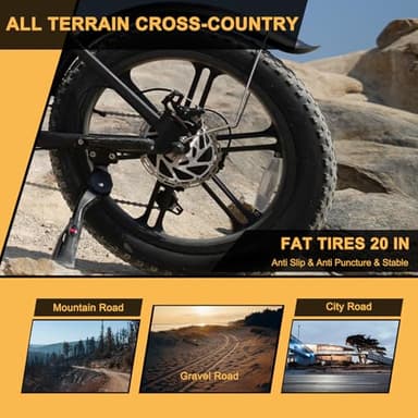 MOVCAN Fat Tire Electric Bike for Adults 1000W Motor,Up to 28MPH & 70 Miles,with Basket,7 Speed Gear Full Suspension for E Bikes for Adults Electric Bicycle,E Dirt Bike Outdoor Off-Road Riding - Image 4