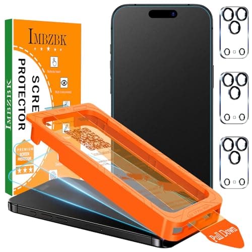 IMBZBK [Auto-Dust Removal] 3 Pack Matte Screen Protector for iPhone 17 Pro Max [Military Grade] Accessories, Case Friendly Film, 3 Tempered Glass Camera Lens Protector, Anti-Glare, Smooth as Silk - Image 1