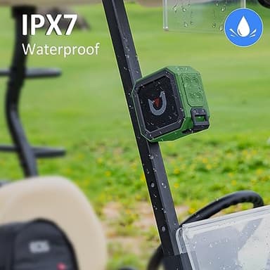 ACHIX Bluetooth Speaker for Golf Cart, Magnetic Portable Wireless Speaker with Loud Stereo Sound and Bass Boost, 20 Hours Play, Waterproof IPX7, TWS & SD Card Function (with Storage Case) - Image 5