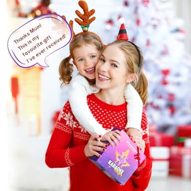 YLL Mini Karaoke Machine with 2 Wireless Microphones, TOP Kids Gifts for Girls Ages 3, 4, 5, 6, 7, 8, 9, 10, 11, 12 +Years Old, 4-12th Birthday Toy Gift for Girls Boys Party (Purple) - Image 2