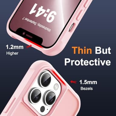 SKYLMW Compatible with iPhone 12 Pro Max Case & iPhone 13 Pro Max Case with Invisible Magnetic O-Ring Stand Translucent Phone Cases 6.7" [Compatible with Mag-Safe][Great Grip Feeling], Pink - Image 6