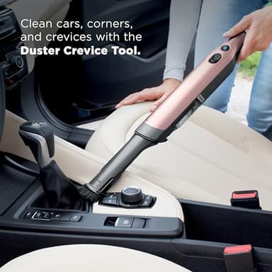 Shark WANDVAC Cordless Hand Vac, Lightweight, Portable at 1.4 lbs., Powerful Suction, Charging Dock, One-Touch Empty for Car & Home, Multi-Surface Pet Tool & Duster Crevice Tool, Rose Gold, WV201RGBRN - Image 5
