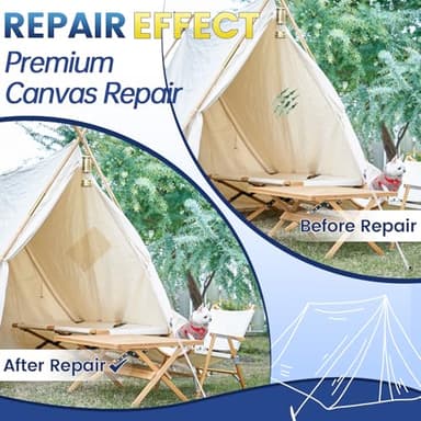 Self-Adhesive Canvas Repair Tape, 4" x 79" Waterproof Canvas Repair Patch, Fabric Patch Repairs Kit for Furniture, Tents, Sunbrellas, Boat Covers Awnings, Couches, Clothes, Bags Black - Image 6