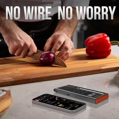 Meat Thermometer Digital Wireless, 800FT Long Range Bluetooth Cooking Thermometer, Food Thermometer for Remote Monitoring of Grill, Oven, Smoker, Air Fryer, Rotisserie, iOS & Android App - Image 2