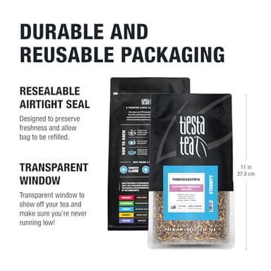 Tiesta Tea Pomegranatopia – Premium Loose Leaf Mixed-Berry Pomegranate White Tea | Low-Caffeine Blend | Hot & Iced | 8oz Resealable Pouch | Brews Up to 200 Cups - Image 8