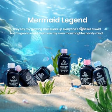 Beetles Pearl Gel Nail Polish Set - 6 Colors Pearl White Gel Nail Polish Mermaid Soak Off Uv Led Fall Winter Pink Blue Polish Swirl Thread Effect DIY Manicure Art Gift for Women - Image 2