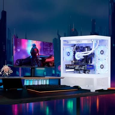 NINGMEI Gaming PC Desktop,AMD Ryzen 7 5700X 8 core 3.4GHz(up to 4.6GHz),GeForce RTX 5060 8GB,32GB DDR4 RAM 3200MHz,1TB NVME SSD,650W PSU, Windows 11 Home 64-bit,White - Image 7
