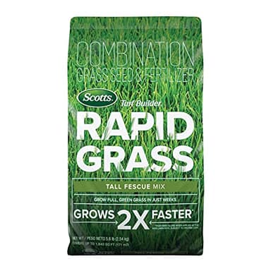 Scotts Turf Builder Rapid Grass Tall Fescue Mix, Combination Seed and Fertilizer, Grows Green Grass in Just Weeks, 5.6 lbs. - Image 1