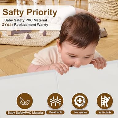 Upgraded 120 inch Retractable Baby Gates Extra Wide with Reinforced Strip Design to Prevent Crawling Through, 10 Foot Retractable Dog Gate, 34" Tall, Retractable Gate for Indoor/Outdoor - Image 3