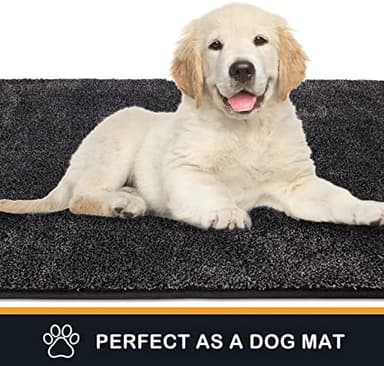PURRUGS Dirt Trapping Door Mat 24" x 35.5", Non-Slip Machine Washable Entry Rug, Shoe Scraper, Dog Doormat, Super Absorbent Welcome Mat for Front & Back Door, Muddy Shoes & Paws, Charcoal - Image 6