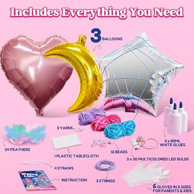 Klever Kits 3D String Art Kit for Kids, Light Up String Light Toy with 30 Multi-Colored LED Bulbs, Arts and Crafts Set, Birthday Gifts for Girls and Boys Ages 8+ - Image 3