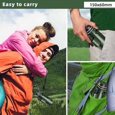 Green 40X60 Monocular Telescope with Smartphone Holder & Tripod, Power Prism Compact Monoculars for Adults Kids, HD Monocular Scope for Bird Watching Hiking Concert Travelling - Image 6