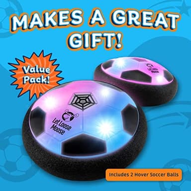 Let Loose Moose Hover Soccer Ball, Set of 2 LED Soccer Ball Toys, Gifts for 8 Year Old Boys, Indoor LED Floating Football for 7 Year Old Kids, Boy Birthday Gifts Age 4-6, 6-8, 8-12 Fun Sport Toy - Image 3