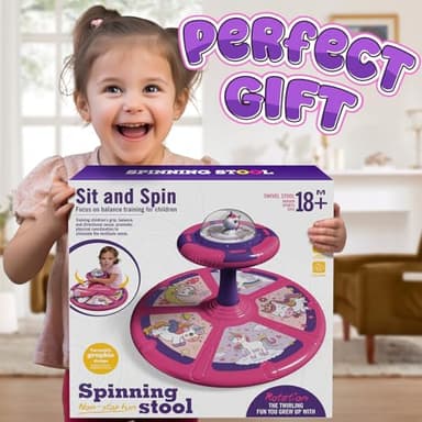 Flooyes Unicorn Sit and Spin Toys for Toddlers Girls 2 Years Old, Birthday Gifts for 2-4, with LED and Music, 360° Spin - Image 7