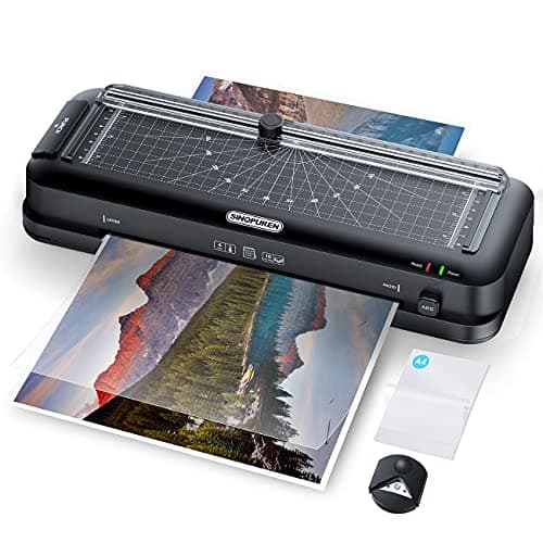 SINOPUREN 9-Inch Thermal Laminator Machine, 3-in-1 Laminator with Built-in Paper Trimmer, Hole Punch & Corner Rounder, 10 Laminating Pouches, Fast 3-Min Warm-Up, Jam-Free for Home, Office, School - Image 1
