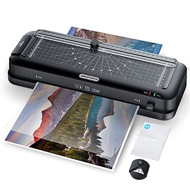 SINOPUREN 9-Inch Thermal Laminator Machine, 3-in-1 Laminator with Built-in Paper Trimmer, Hole Punch & Corner Rounder, 10 Laminating Pouches, Fast 3-Min Warm-Up, Jam-Free for Home, Office, School - Image 1