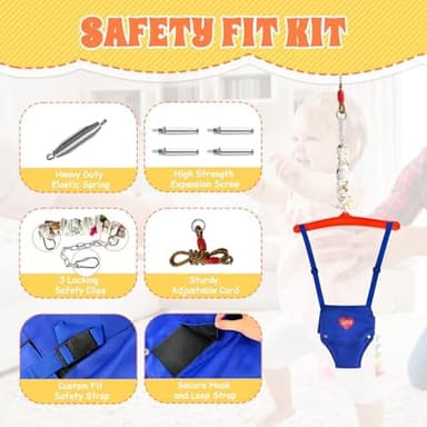 Baby Jumper with a Ceiling Hook for 6-24 Months, Baby Door Jumper for Indoor/Outdoor Play with Adjustable Chain, Baby Doorway Jumper - Image 6