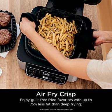 Ninja | Indoor Grill | Foodi | 5-in-1 (Grill, Air Fry, Roast, Bake, and Dehydrate | Fits up to 3lb Roast | Smoke Control System and Dishwasher Safe Parts| Black/Grey | AG301 - Image 5